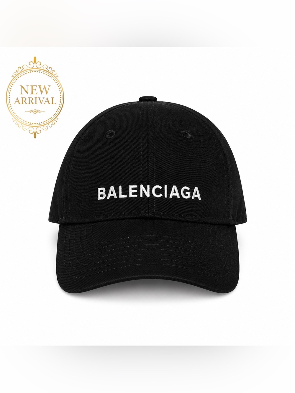 🧢✨ Unisex Black Embroidered Logo Baseball Cap 🧢